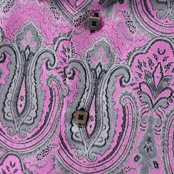 Angelino for Bermuda Flip Cuffs Paisley Western Button Front Long Sleeve Shirt - Picture 3 of 12